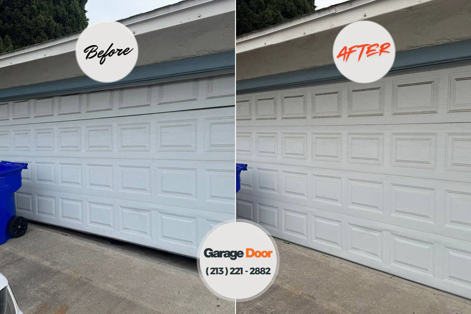 Before and after: garage door repair Houston, AK
